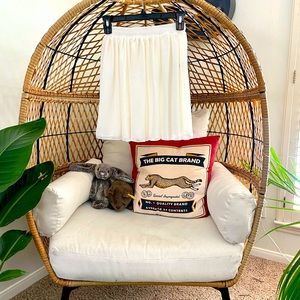 Lightweight Cream Mini Circle Skirt